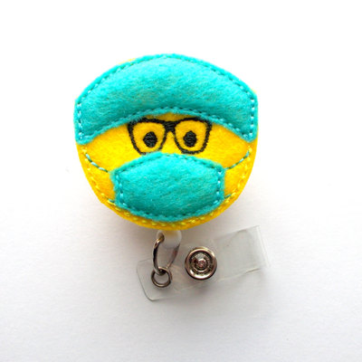 Surgical tech with glasses - badge reel - surgical technician badge - surgical tech badge - md badge reel - or badge reel - male nurse badge