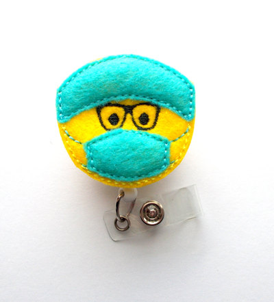 Surgical tech with glasses - badge reel - surgical technician badge - surgical tech badge - md badge reel - or badge reel - male nurse badge