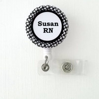 Personalized ID Badge Reel - Badge Holder - Nursing Badge - Nurse Badge Holder - RN Badge Reel - Badge Clip - Thumbnail 2