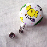 Easter Chick - Retractable ID Badge Reel - Holiday Badge Holder - Nurse Badge Clip - Teacher Badge Pull - Cute ID Badge - Thumbnail 1