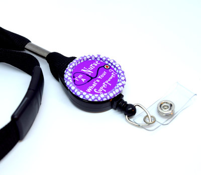 I&#39;m a nurse what&#39;s your superpower lanyard purple - nurse stethoscope tag - rn lanyard - nurse badge holder - rn badge - name tag holder