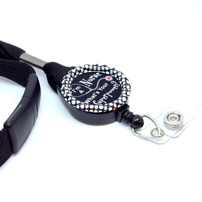 I&#39;m a nurse what&#39;s your superpower lanyard black - nurse lanyard - rn lanyard - nurse stethoscope tag - rn steth tag - picu nurse