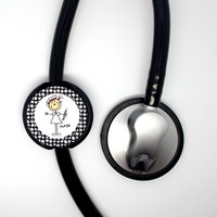 Stick Nurse Stethoscope ID Tag - Nurse Lanyard - Medical Staff Lanyard - Nurse Stethoscope Tag - RN Steth Tag - PICU Nurse - Nurse Gift - Thumbnail 2
