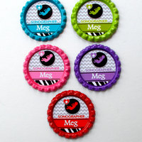 Personalized Sonographer - Name Badge Holder - Retractable ID Badge Reel  - Ultrasound Tech Badge Holder - Sonographer Badge - Bottle Cap ID - Thumbnail 1