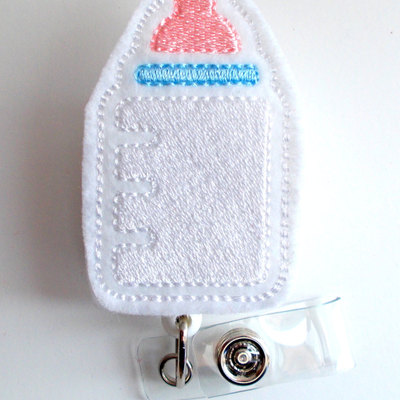 Baby bottle - rn - name badge holder - pediatric badge holder - labor and delivery badge reel - nursing badge - nicu badge - ob nurse