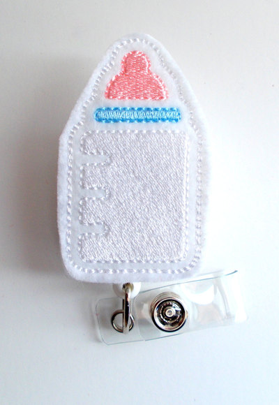Baby bottle - rn - name badge holder - pediatric badge holder - labor and delivery badge reel - nursing badge - nicu badge - ob nurse