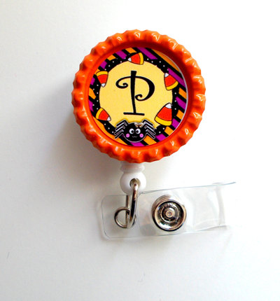 Personalized halloween - name badge holder - personalized badge clip - fun badge reel - nurse badge pull - teacher badge - slp - md