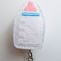 Baby Bottle - RN - Name Badge Holder - Pediatric Badge Holder - Labor and Delivery Badge Reel - Nursing Badge - NICU Badge - OB Nurse - Thumbnail 1