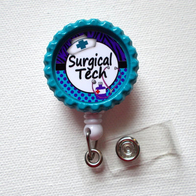 Surgical tech - id badge holder - badge reel - name tag badge - cute id badge holder - or badge reel