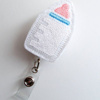 Baby Bottle - RN - Name Badge Holder - Pediatric Badge Holder - Labor and Delivery Badge Reel - Nursing Badge - NICU Badge - OB Nurse - Thumbnail 2