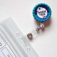 Surgical Tech - ID Badge Holder - Badge Reel - Name Tag Badge - Cute ID Badge Holder - OR Badge Reel - Thumbnail 1