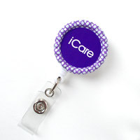 iCare Purple  - Nurses Badge Holder - Nursing Badge Reel - Name Badge Holder - Nurse ID Badge Clip - Nurse - ICU Nurse - RN Gift - Thumbnail 1