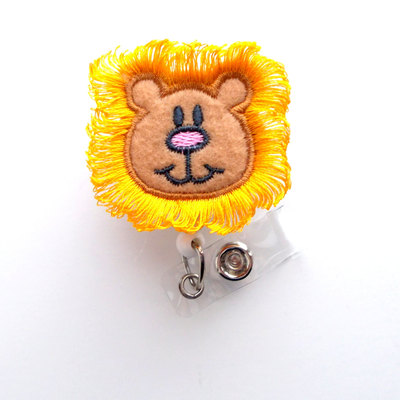Harry the lion - cute badge reel - nurses badge holder - felt badge holder - nursing badge holder - cute badge reel - rn badge reel - nurse