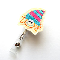 Crab Cutie - Retractable ID Badge Reel - MD Badge Holder - Cute Badge Reel - Nurse Badge Holder - Nursing Badge Clip - Teacher Badge - Thumbnail 2