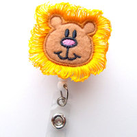 Harry the Lion - Cute Badge Reel - Nurses Badge Holder - Felt Badge Holder - Nursing Badge Holder - Cute Badge Reel - RN Badge Reel - Nurse - Thumbnail 1