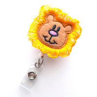 Harry the Lion - Cute Badge Reel - Nurses Badge Holder - Felt Badge Holder - Nursing Badge Holder - Cute Badge Reel - RN Badge Reel - Nurse - Thumbnail 2
