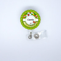 Personalized Nurse Flower Badge Green - RN Badge Holder - Nurse Practitioner Badge Holder - Nursing Badge Holder - CRNA Badge - NP Badge - Thumbnail 1