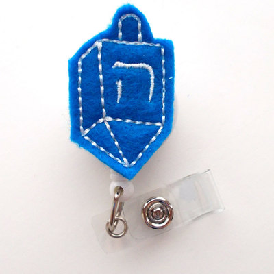Dreidel - retractable id badge reel - name badge holder - nursing badge - nurse badge holder - nursing badge clip - felt badge