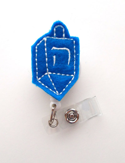 Dreidel - retractable id badge reel - name badge holder - nursing badge - nurse badge holder - nursing badge clip - felt badge