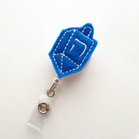 Dreidel - Retractable ID Badge Reel - Name Badge Holder - Nursing Badge - Nurse Badge Holder - Nursing Badge Clip - Felt Badge - Thumbnail 1