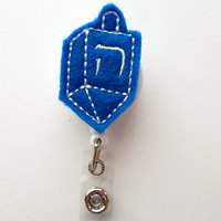 Dreidel - Retractable ID Badge Reel - Name Badge Holder - Nursing Badge - Nurse Badge Holder - Nursing Badge Clip - Felt Badge - Thumbnail 2