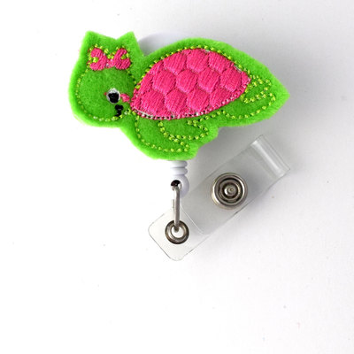 Tammy the turtle - retractable id badge reel - teacher badge holder - cute badge reel - nurse badge holder - nursing badge clip - picu