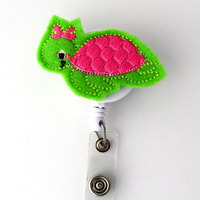 Tammy the Turtle - Retractable ID Badge Reel - Teacher Badge Holder - Cute Badge Reel - Nurse Badge Holder - Nursing Badge Clip - PICU - Thumbnail 1