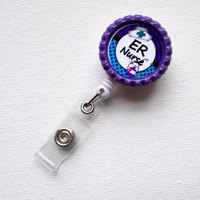 ER Nurse - Name Tag Badge - ID Badge Holder - Badge Reel - Nurse ID Badge Clip - Emergency Room Nurse Badge - Trauma Nurse Badge - Thumbnail 2