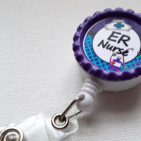 ER Nurse - Name Tag Badge - ID Badge Holder - Badge Reel - Nurse ID Badge Clip - Emergency Room Nurse Badge - Trauma Nurse Badge - Thumbnail 3