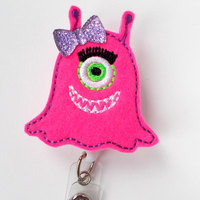 Mia the Monster - Retractable ID Badge Reel - Name Badge Holder - Nursing Badge - Nurse Badge Holder - Nursing Badge Clip - Teacher Badge - Thumbnail 3