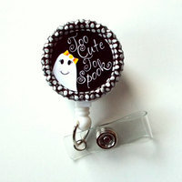 Cute Ghost - Name Badge Holder - Lanyard - Nursing Badge - Teacher  Badge - Nurses Badge - Halloween Badge - RN Badge - PICU  - Nurse Gift - Thumbnail 1