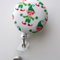 Elf - Cute ID Badge Reel - Nurse Badge Holder - Nursing Badge Reel - Holiday Badge Reel - Teacher Badge - Thumbnail 2