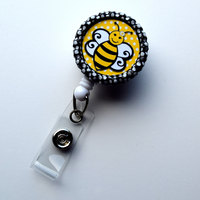 Buffy the Bee  - Name Badge Holder - Teacher Badge Reels - Nurse Badge - Nurse Gift  - Nursing Badge - RN Badge - Name Badge Holder - Thumbnail 1