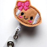 Football Fannie - Retractable ID Badge Reel - MD Badge Holder - Sports Badge Reel - Nurse Badge Holder - Nursing Badge Clip - Teacher Badge - Thumbnail 1