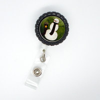 Snowman Noel - Retractable ID - Name Badge Holder - Snowman Badge Holder - Cute Badge Reel - Nursing Badge - Christmas Badge - School Badge - Thumbnail 1