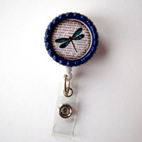 Dragonfly - ID Badge Holder - ID Badge Reel - Name Tag Badge - Cute ID Badge Reel - Teacher Badge Clip - Nurse Badge Reel - Fun Badge - Thumbnail 2