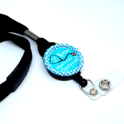 I&#39;m a nurse what&#39;s your superpower lanyard blue - nurse lanyard - rn lanyard - nurse stethoscope tag - rn steth tag - icu nurse