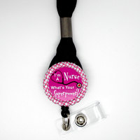I&#39;m a Nurse What&#39;s Your Superpower Lanyard Pink - Nurse Lanyard - RN Lanyard - Nurse Stethoscope Tag - Steth Tag - Nurse Graduation Gift - Thumbnail 1