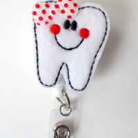 Tina the Tooth - Dental Assistant Badge Holder - Dentist Badges - Orthodontist Badge - Orthodontic Assistant Badge - Dental Hygienist Badge - Thumbnail 1