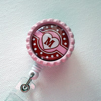 Retractable ID Badge Holder - Name Badge Holder - Customized Badge Reel - Nursing Badge - Teacher ID Badge Clip - Personalized Heart - Thumbnail 2