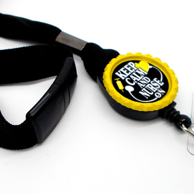 Keep calm and nurse on lanyard yellow - nursing id - nurse lanyard - rn lanyard - nurse badge holder - rn badge holder - name tag holder