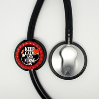 Keep Calm and Nurse On Lanyard Red - Nursing ID - Nurse Lanyard - NICU Lanyard - Nurse Badge Holder - RN Badge Holder - Name Tag Holder - Thumbnail 2