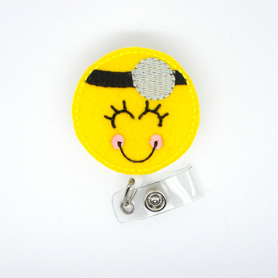 Smiley face doctor - badge reel - md badge holder - doctor badge - medical doctor badge clip - medical office badge - surgeon badge
