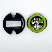 Keep Calm and Nurse On Lanyard Green - Labor and Delivery Lanyard - PICU Lanyard - Nurse Badge Holder - RN Badge Holder - Name Tag Holder - Thumbnail 3