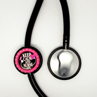 Keep Calm and Nurse On Lanyard Pink - Labor and Delivery Lanyard - PICU Lanyard - Nurse Badge Holder - RN Badge Holder - Name Tag Holder - Thumbnail 2