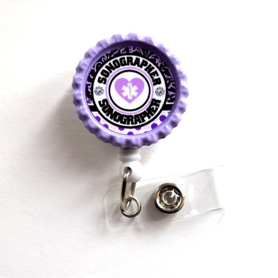 Ultrasound id badge holder - sonographer badge reel - name tag badge - cute id badge holder - sonogram badge reel - ultrasound tech