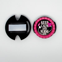 Keep Calm and Nurse On Lanyard Pink - Labor and Delivery Lanyard - PICU Lanyard - Nurse Badge Holder - RN Badge Holder - Name Tag Holder - Thumbnail 3
