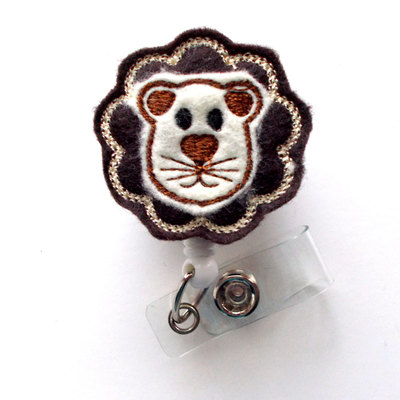Lion ii - cute badge holder - nurses badge holder - felt badge holder - nursing badge holder - cute badge reel - rn badge reel - nurse