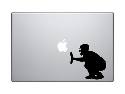 Sports Silhouette - Baseball Catcher Side Version 1 - Vinyl Decal For Laptops, Macbook, Tablets and Cars 