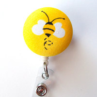 Bumble Bee- Cute ID Badge Reel - Nurse Badge Holder - Nursing Badge Reel - RN Badge Clip - Teacher Badge - Nurse - Thumbnail 1